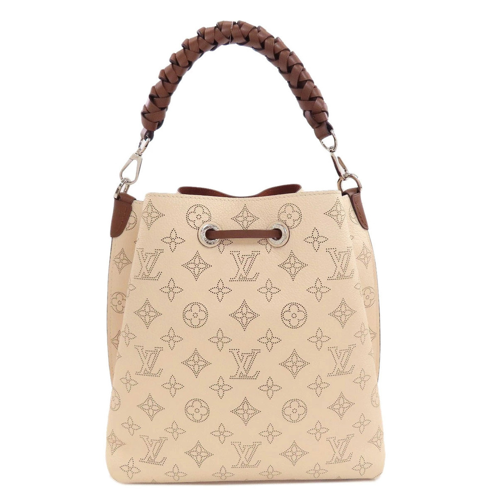 Louis Vuitton Mulia Top Handle Bag Mahina Leather Brown
